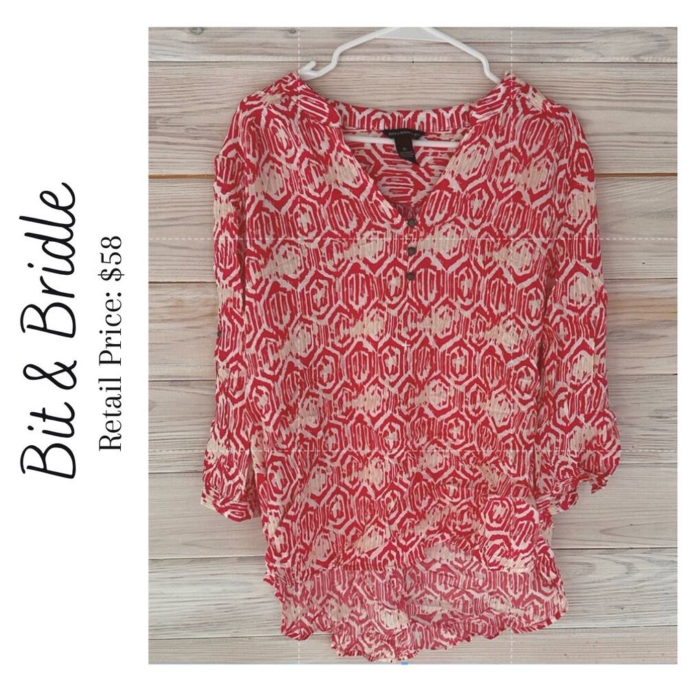 NWT Bit & Bridle Zig Zag Flare Blouse